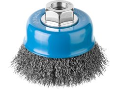 ЗУБР 75 мм, витая, стальная проволока 0.3 мм, чашечная щетка-крацовка для УШМ, Профессионал (35261-075)