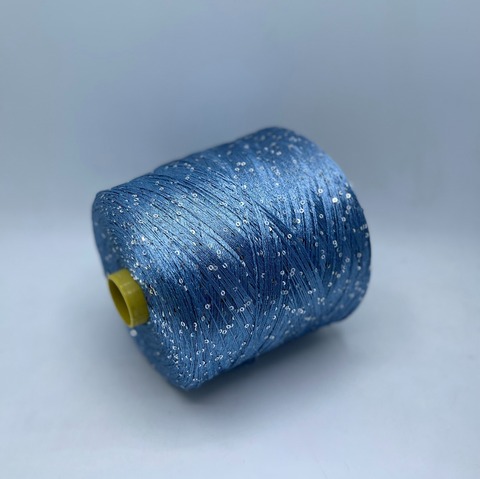 Sequin yarn(пр.Италия), 600/100гр. 100% Полиамид (пайетка), цвет-Голубой арт.25087