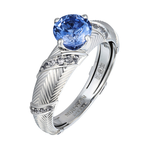 Кольцо с Сапфиром и Бриллиантами, R0085-1/4