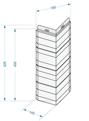 Угол наружный Камень 400 х 185 мм Базальт