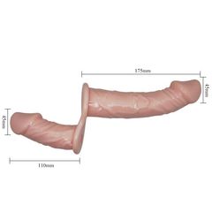Женский телесный страпон с вагинальной вибропробкой Ultra - 17,5 см. - 