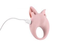 Нежно-розовое перезаряжаемое эрекционное кольцо Kitten Kiki - 