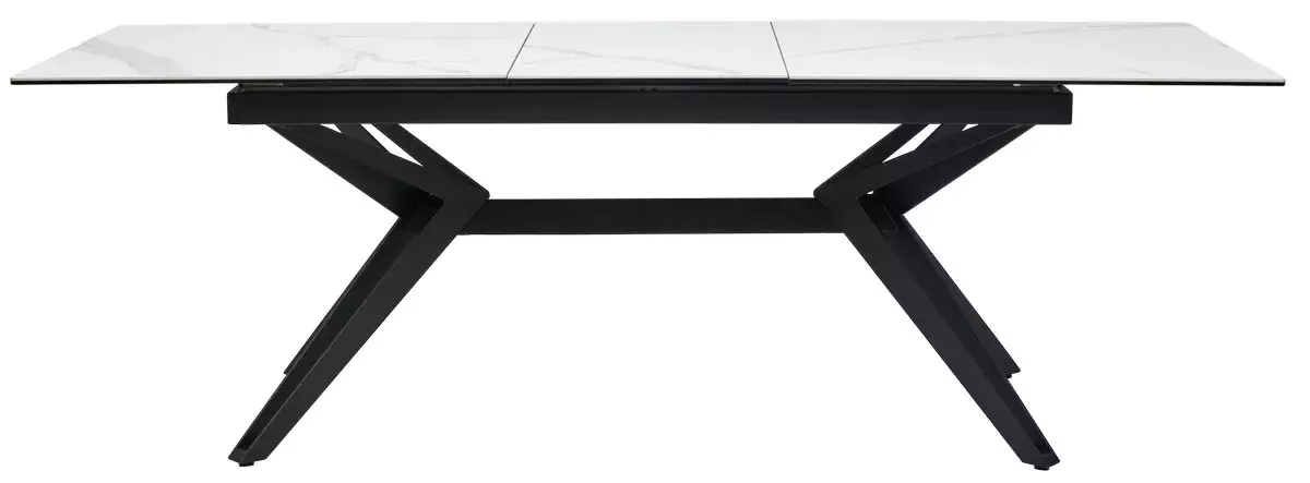 Стол URBINO 180 MATTE STATUARIO Белый мрамор матовый, керамика/ черный каркас, DISAUR