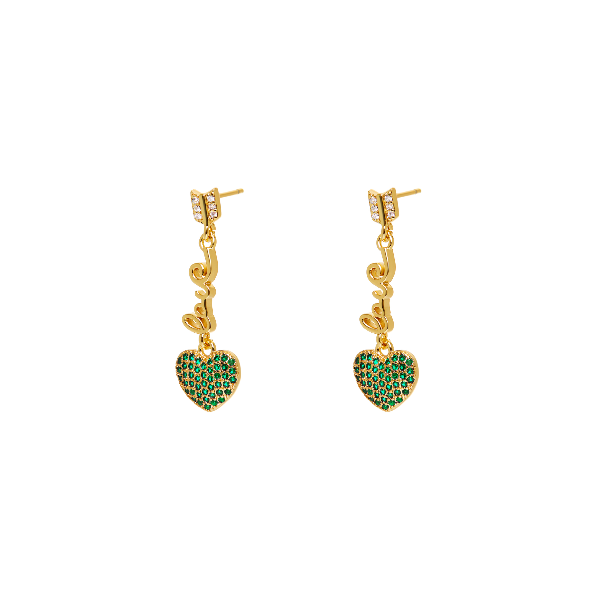 DÉJÀ VU Серьги Lovable Heart Earrings – Green déjà vu серьги smiley flowers earrings green