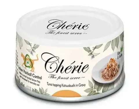 Pettric Cherie Hairball влажный корм для кошек (тунец с хлопьями копченого тунца) в подливе 80 гр