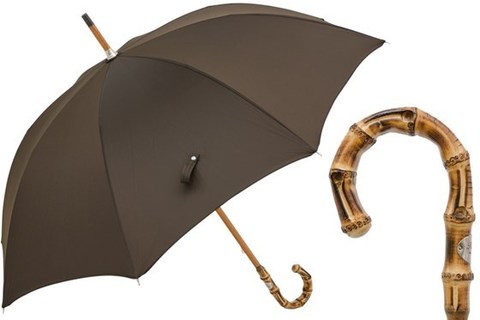 Зонт-трость Pasotti  Oxford Brown Umbrella with Bamboo Handle, Италия