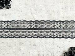 Кружево-трикотаж, ш. 4.5 см, чёрный