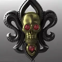 Силиконовый молд Череп Флер де Лис