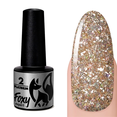 Foxy Гель-лак дизайн (Gel polish PLATINUM) #02, 5 ml