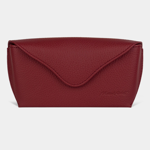 Футляр для очков Soleil из кожи теленка, вишневого цвета