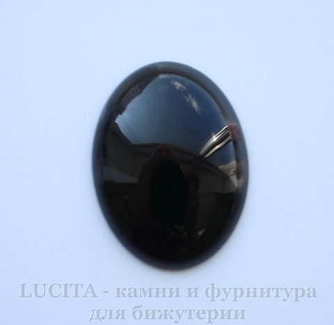 Кабошон овальный Агат Черный  (прессов., тониров) 40х30 мм