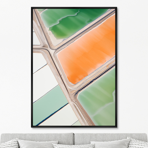 ArtNoMore - Репродукция картины на холсте Salt lakes, orange, green, No 1, 2024г.