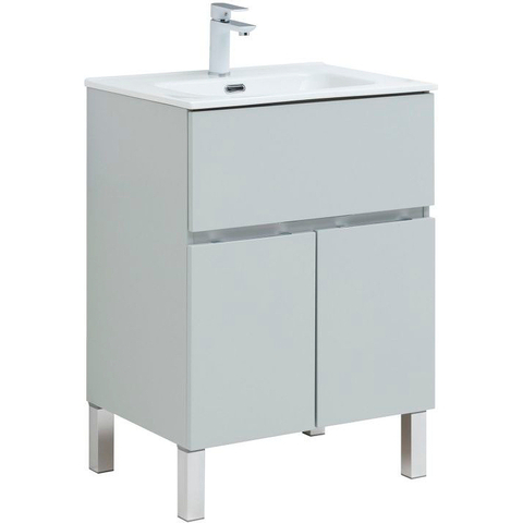 Aquanet 277548 Тумба Алвита new 60 напольная 1 ящ., 2 дв. цв. серый (277548)