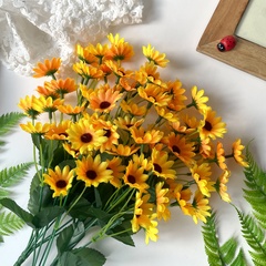Подсолнухи декоративные мини, искусственные цветы, 22 цветка, букет 33 см, набор 3 букета.