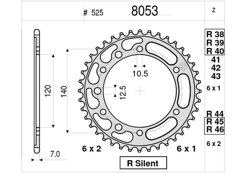 Звезда ведомая Ognibene 8053-R40 (JTR498.40)