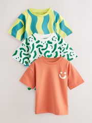 Футболка для мальчика Next E63-173, 3 шт., Белый, Оранжевый, Зеленый