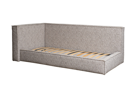 Кровать детская угловая 114х215х80см Garda Decor Runa шенилл серая