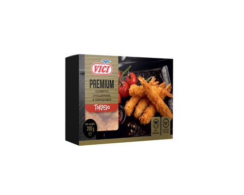Креветки зам.VICI очищ.с хвостиком в панировке TORPEDO 200гр