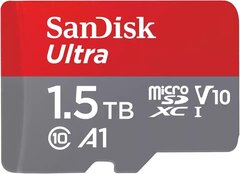 Карта памяти SanDisk 1.5TB Ultra UHS-I microSDXC 150MB/s, серо-красный