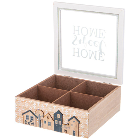 Шкатулка для чая с 4 отделениями 