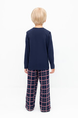пижама  для мальчика  К 1600/глубокий синий,шотландская клетка