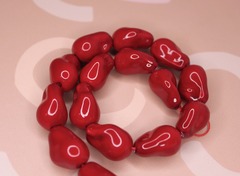 Бусина майорка красная 22х15 мм