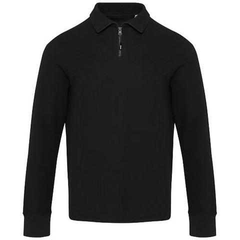 Apollo унисекс поло с длинным рукавом и застежкой-молнией на половину длины