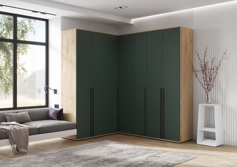 Комплект шкафов Норд №1 Изумрудный (КРОМКА ИЗУМРУД), Дуб Крафт