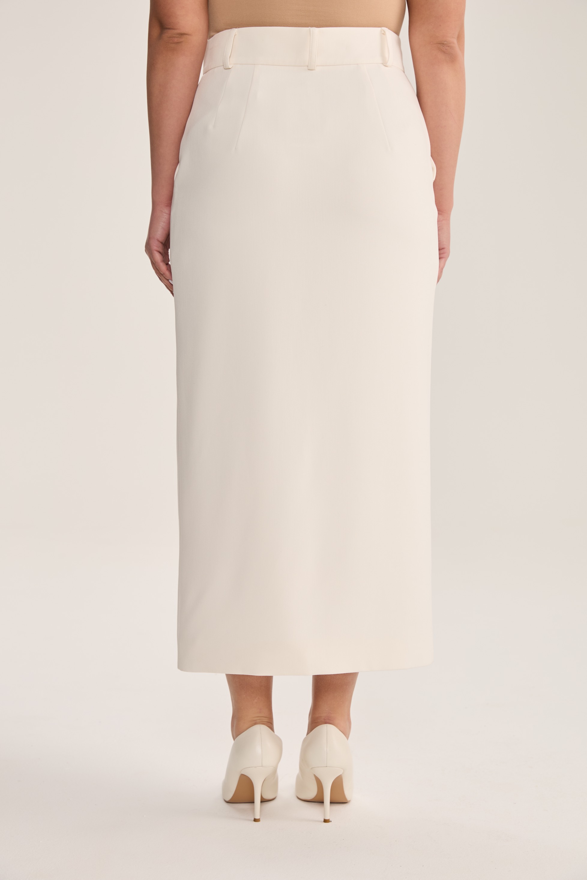 Юбка макси со шлицей, молочный