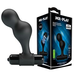 Черная анальная пробка с вибрацией Silicone Vibrating Anal Plug - 10 см. - 