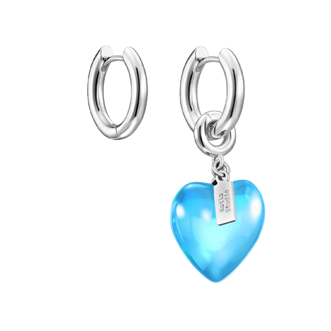 

Серьги Sweetheart Mini Silver-Lake Blue Earrings