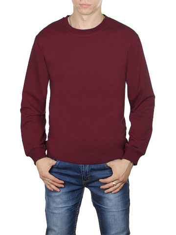 4054-6 футболка мужская дл. рукав, бордовая