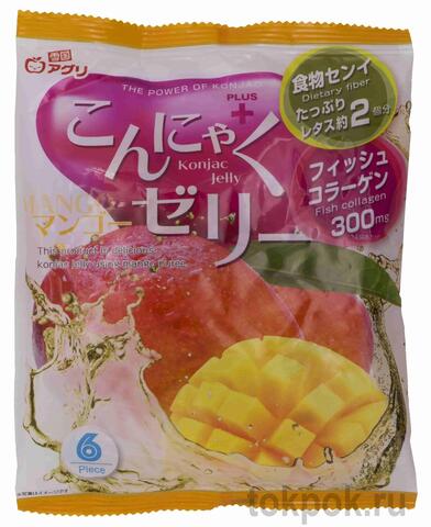 Желе Yokiguni Aguni порционное конняку со вкусом манго, 108 гр