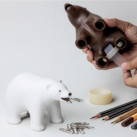 Диспенсер для скотча Qualy Teddy Bear коричневый