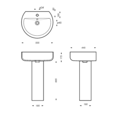 Умывальник пьедестальный Best 55