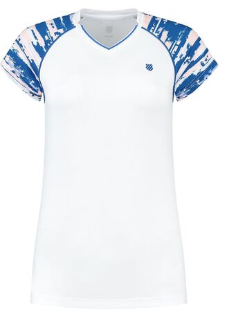 Женская теннисная футболка K-Swiss Tac Hypercourt Cap Sleeve 2 - white/print
