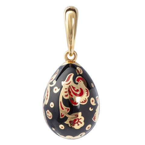 Подвеска Пасхальное яйцо Хохлома с эмалью, P0096-40/3