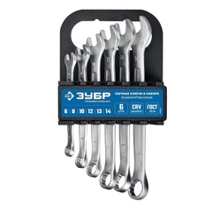 ЗУБР 6 шт, 6 - 14 мм, набор комбинированных гаечных ключей, Профессионал (27088-H6)