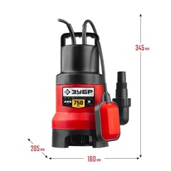 ЗУБР 750 Вт, дренажный насос для грязной воды (НПГ-М1-750)
