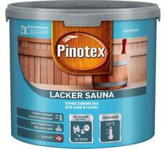 Лак для бань и саун на водной основе Pinotex Lacker Sauna 20 полуматовый 2,7 л