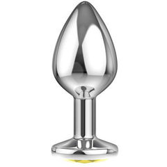 Анальная пробка Lola Toys Diamond Sparkle Small серебро_желтый