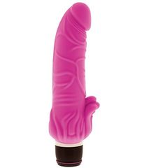 Розовый вибратор с лепестками у основания PURRFECT SILICONE CLASSIC 7INCH PINK - 18 см. - 