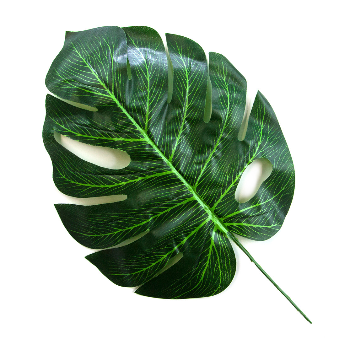Искусственное растение, Лист Монстеры, Зеленый, 39*19 см, 10 шт.