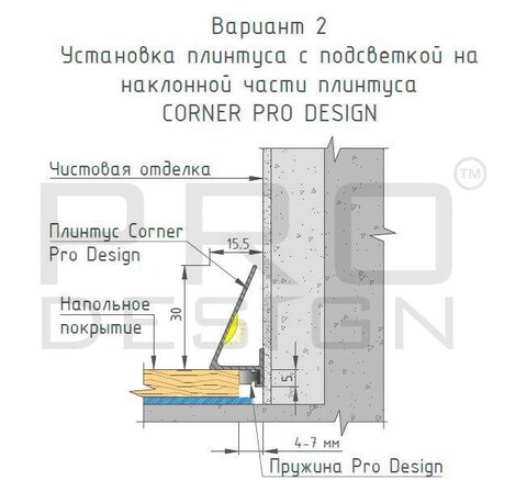 Плинтус Corner 570. Анодированный