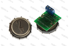 Кнопка (кнопочный модуль) ВКЛ13А-7-4П "2 этаж", круглая, с кодом Брайля