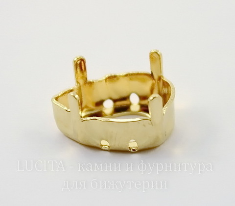 4320/S Сеттинг - основа Сваровски для страза Капля 18х13 мм (цвет - золото) ()