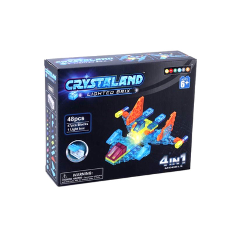 Светящийся конструктор Crystaland"Самолет"4 в 1, 48 деталей