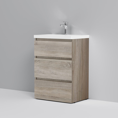 Тумба с раковиной напольная 60 см, 3 ящика, светлый дуб AM.PM Gem S - M91FSX0602OF