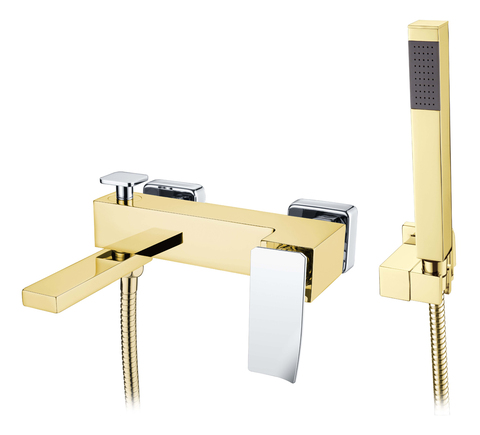 Boheme Q 143-GCR.2 Смеситель для ванны, цвет: золото,хром