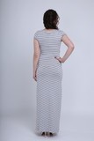 Платье для беременных и кормящих 08729 серый меланж/белый